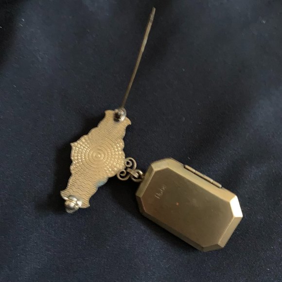Antique Vintage HOBE Brooch Locket Pin Pendant Photo Holder - Picture 5 of 11